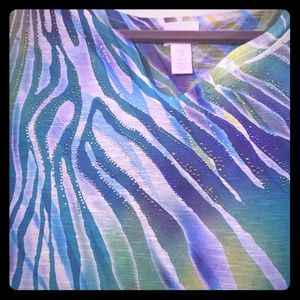 Chico's brand striped short sleeve top